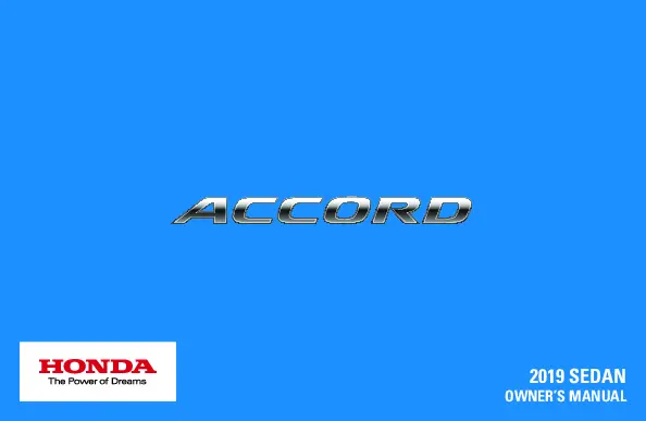 2019 Honda Accord owners manual