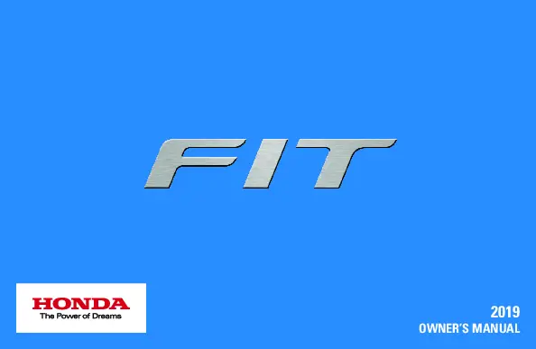 2019 Honda Fit owners manual