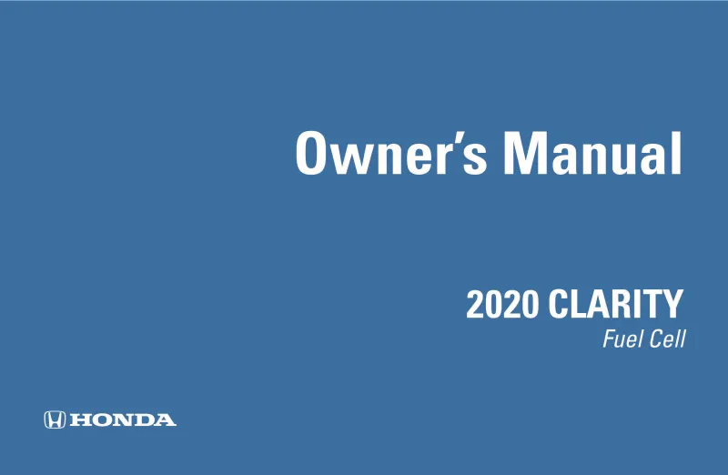 2020 Honda Clarity Fuel Cell owners manual