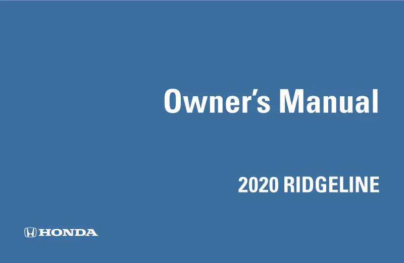2020 Honda Ridgeline owners manual