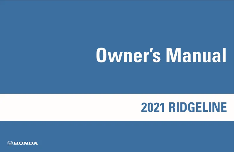 2021 Honda Ridgeline owners manual