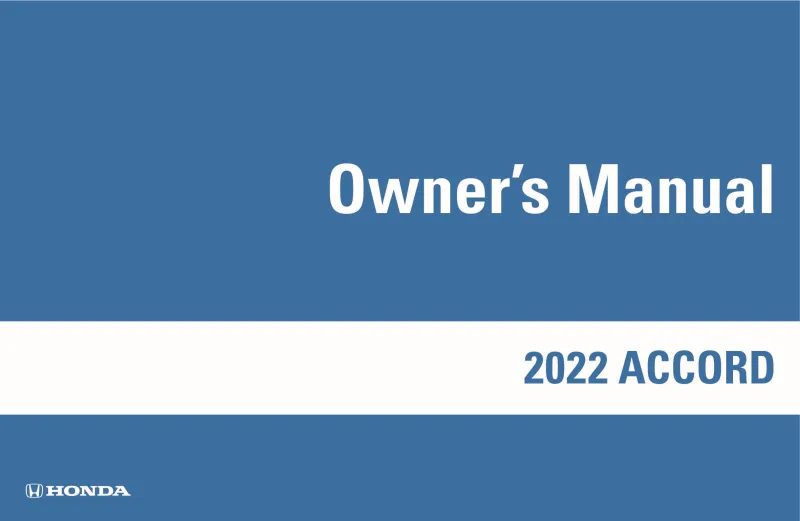 2022 Honda Accord owners manual