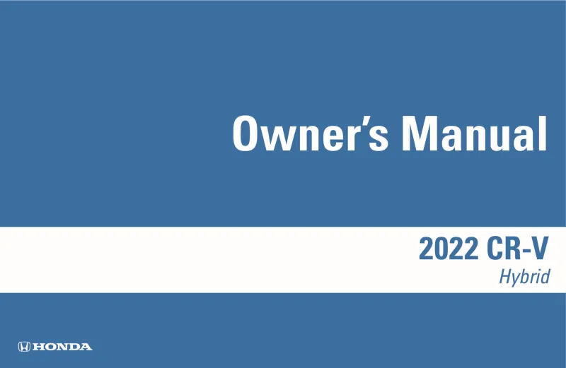 2022 Honda CrV owners manual