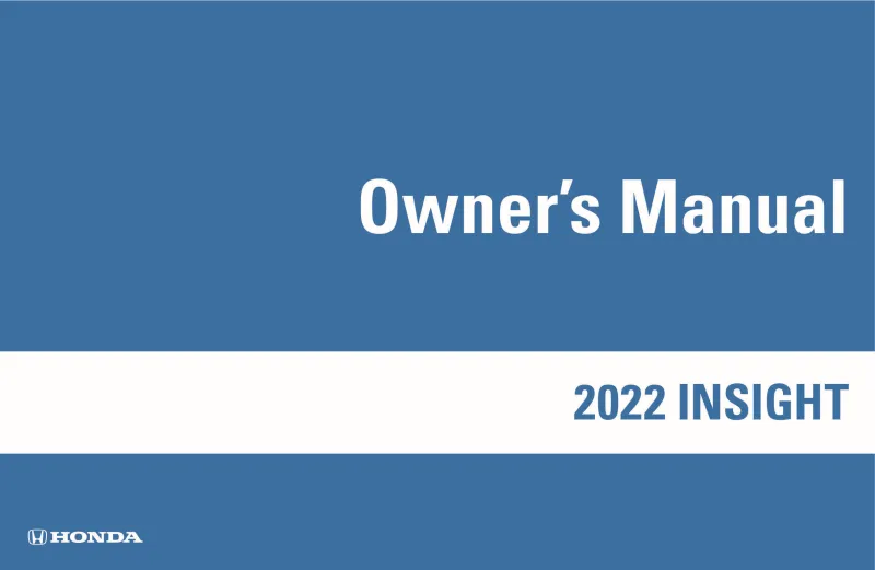 2022 Honda Insight owners manual