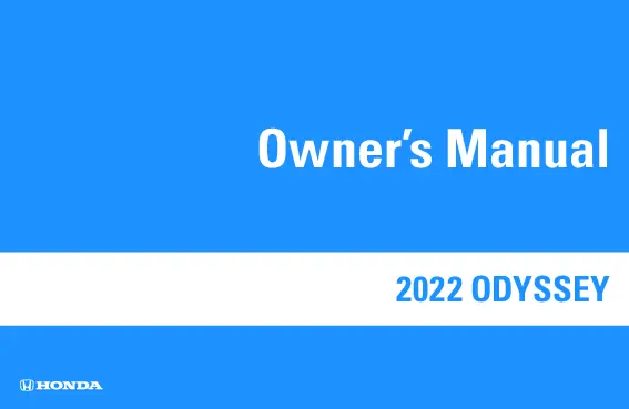 2022 Honda Odyssey owners manual