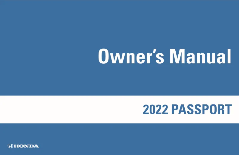 2022 Honda Passport owners manual