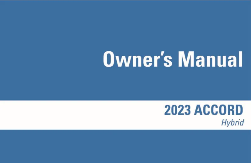 2023 Honda Accord Hybrid owners manual
