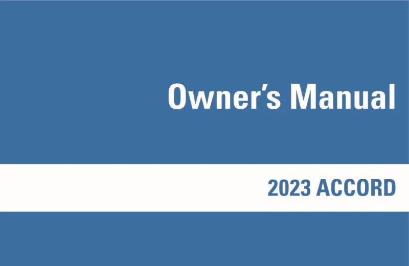2023 Honda Accord owners manual