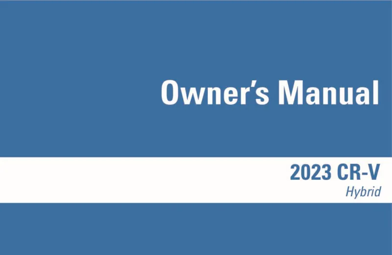 2023 Honda CrV owners manual