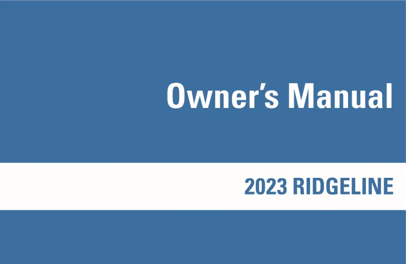 2023 Honda Ridgeline owners manual
