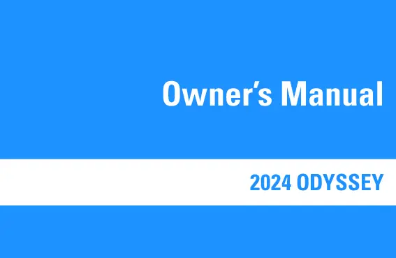 2024 Honda Odyssey owners manual