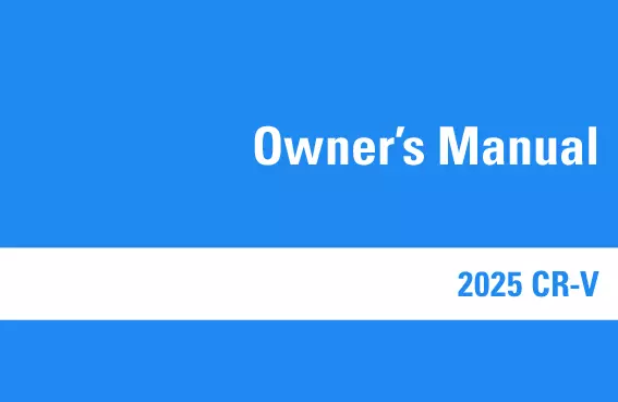 2025 Honda CrV owners manual