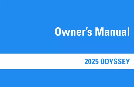 2025 Honda Odyssey owners manual