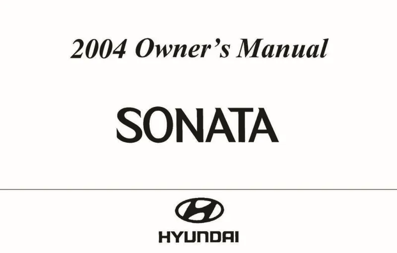 2004 Hyundai Sonata owners manual