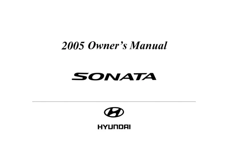 2005 Hyundai Sonata owners manual