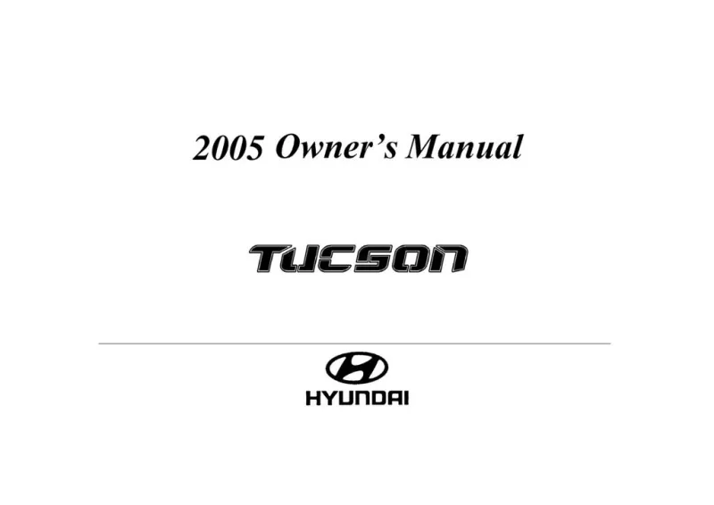 2005 Hyundai Tucson owners manual