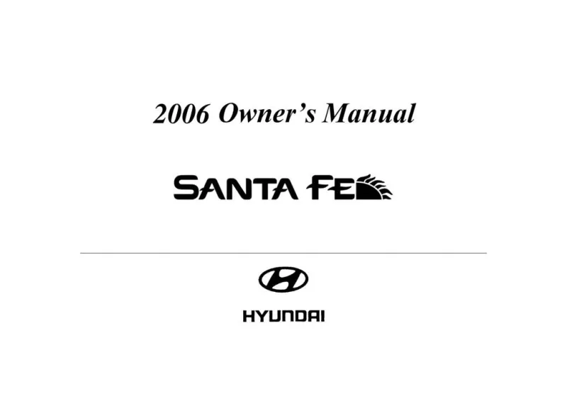 2006 Hyundai Santa Fe owners manual