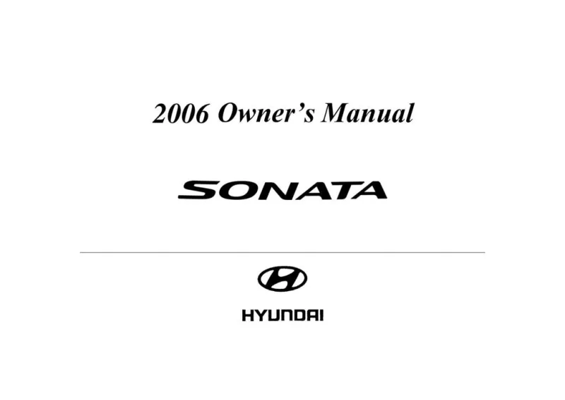 2006 Hyundai Sonata owners manual
