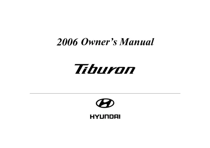 2006 Hyundai Tiburon owners manual