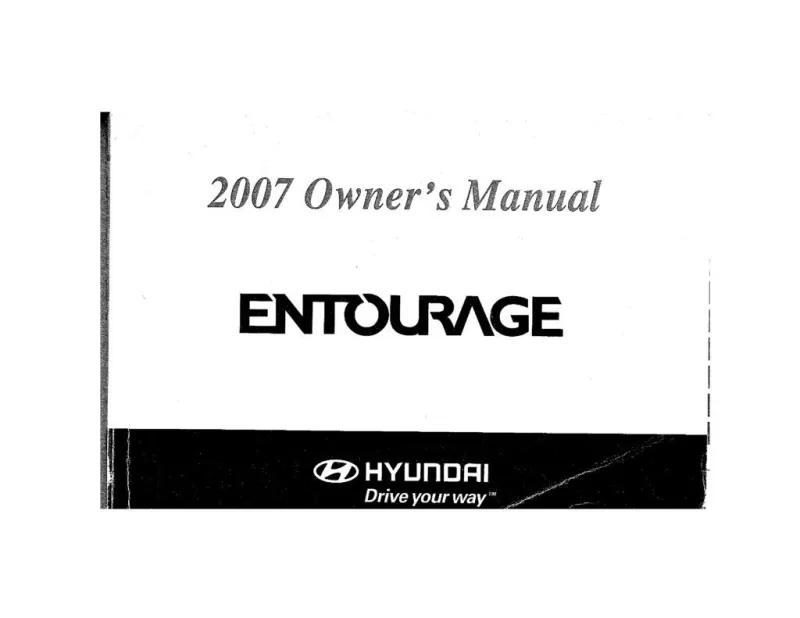 2007 Hyundai Entourage owners manual