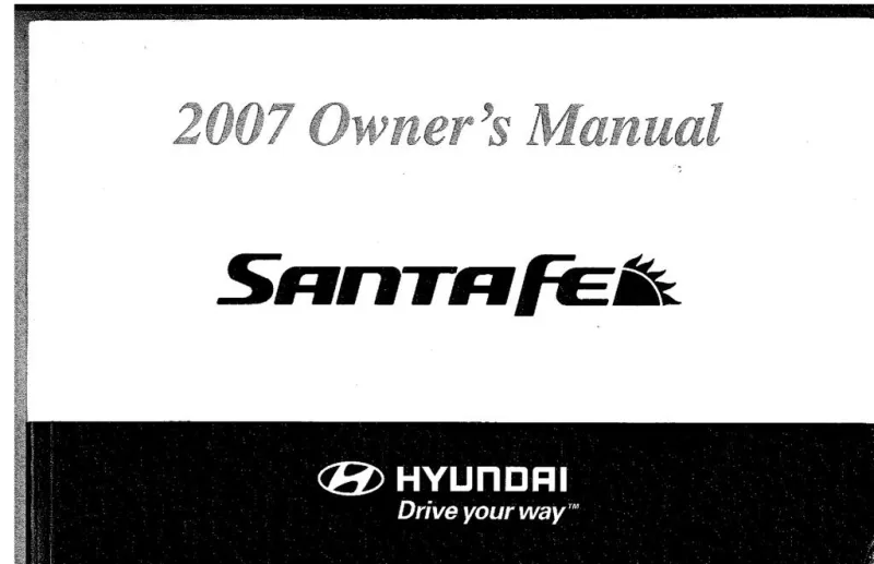 2007 Hyundai Santa Fe owners manual