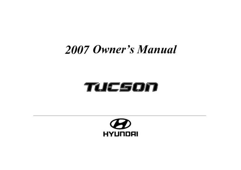 2007 Hyundai Tucson owners manual