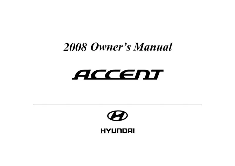 2008 Hyundai Accent owners manual