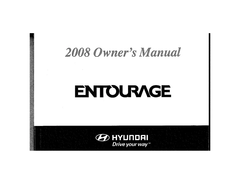 2008 Hyundai Entourage owners manual