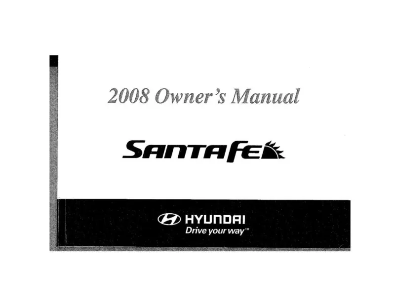 2008 Hyundai Santa Fe owners manual