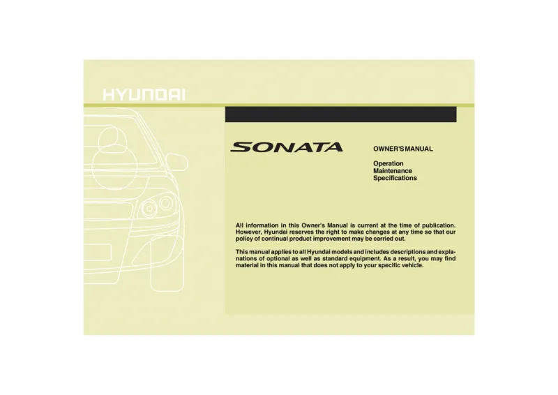 2009 Hyundai Sonata owners manual