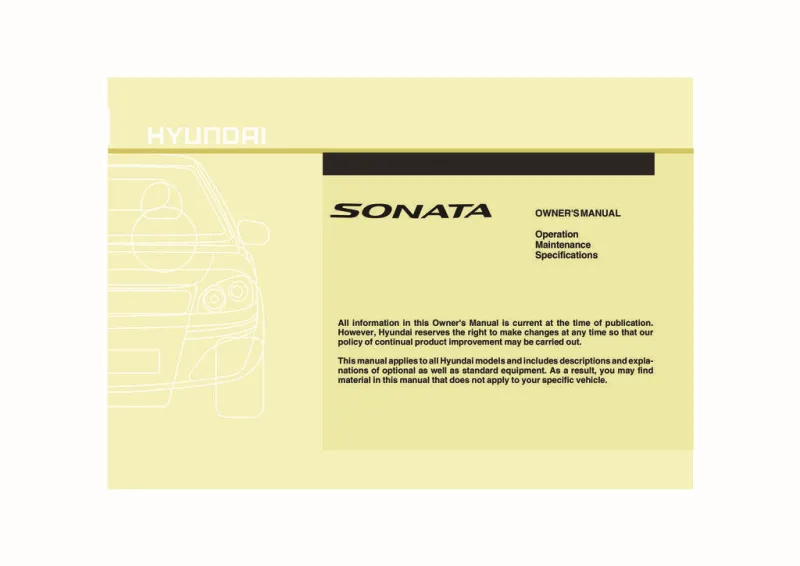 2010 Hyundai Sonata owners manual