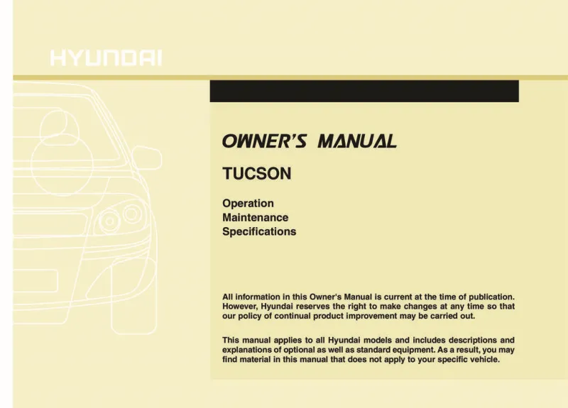 2010 Hyundai Tucson owners manual