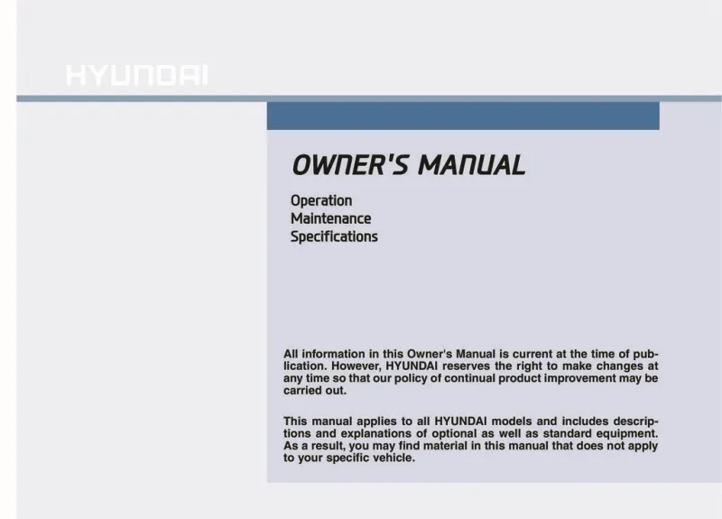 2015 Hyundai Sonata owners manual