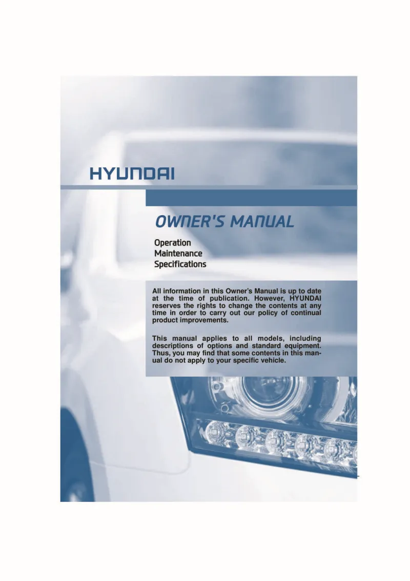 2016 Hyundai Equus owners manual