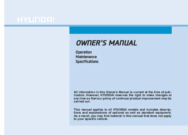 2019 Hyundai Tucson owners manual