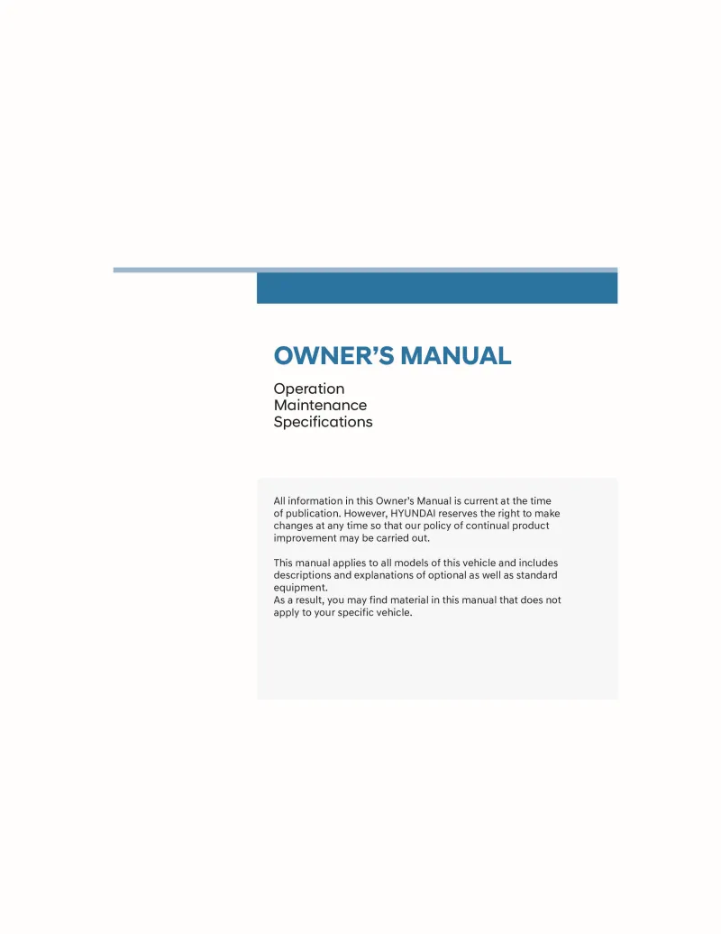 2022 Hyundai Santa Fe owners manual