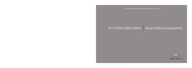 2014 Infiniti Qx60 Hybrid owners manual