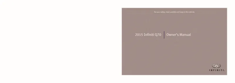 2015 Infiniti Q70 owners manual