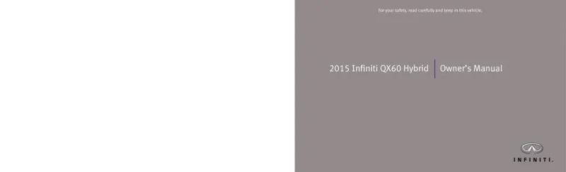 2015 Infiniti Qx60 Hybrid owners manual
