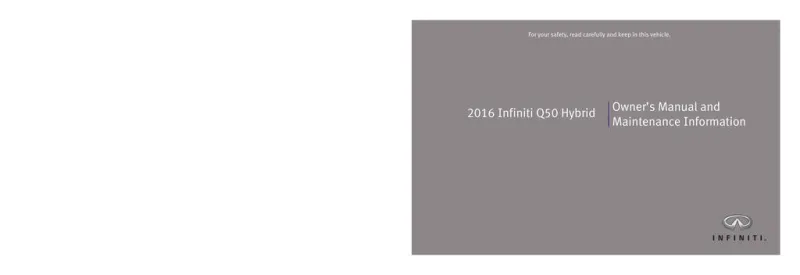2016 Infiniti Q50 Hybrid owners manual