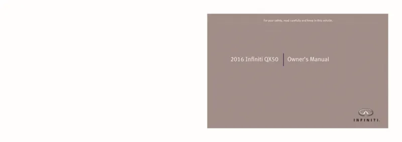2016 Infiniti Qx50 owners manual