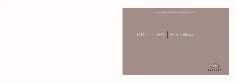 2016 Infiniti Qx70 owners manual