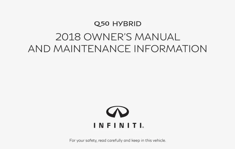 2018 Infiniti Q50 Hybrid owners manual