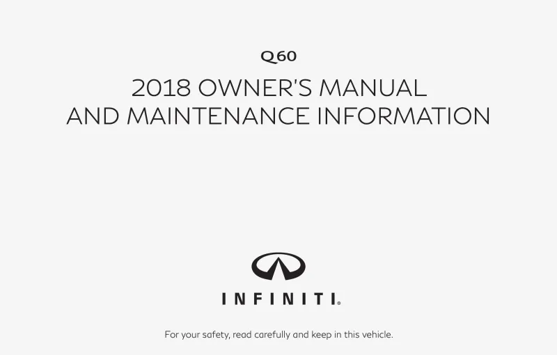 2018 Infiniti Q60 owners manual