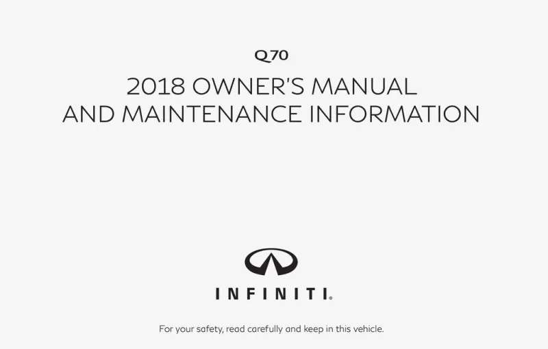 2018 Infiniti Q70 owners manual