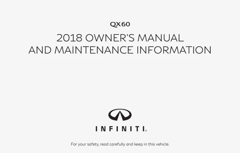 2018 Infiniti Qx60 owners manual
