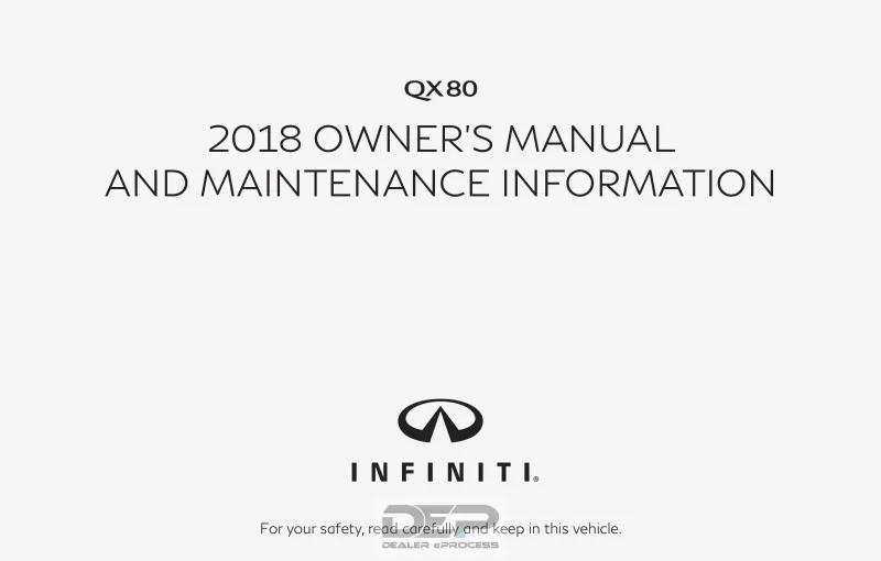2018 Infiniti Qx80 owners manual