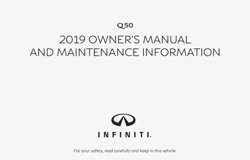 2019 Infiniti Q50 owners manual