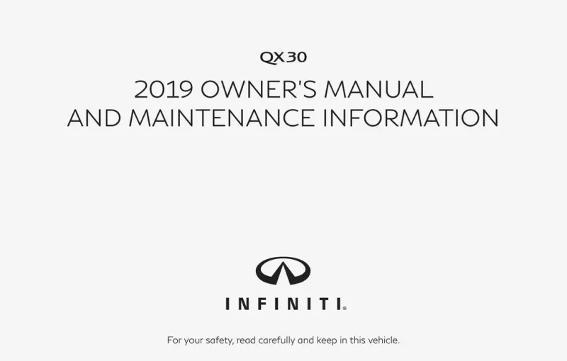 2019 Infiniti Qx30 owners manual
