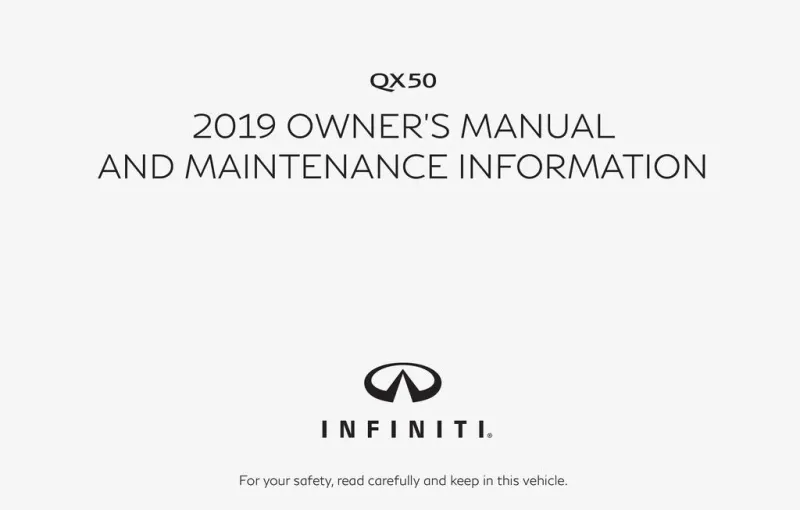 2019 Infiniti Qx50 owners manual